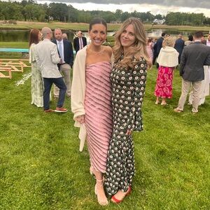 Pink Strapless Textured Dress